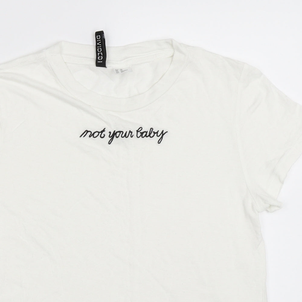 H&M Womens White   Basic T-Shirt Size XS
