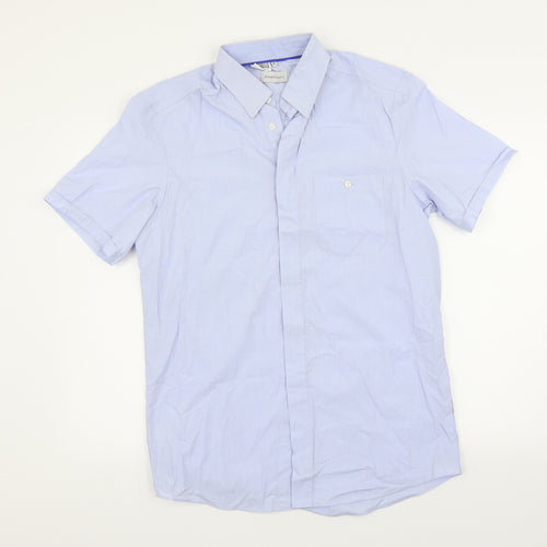 Dimensions Mens Blue    Button-Up Size 16
