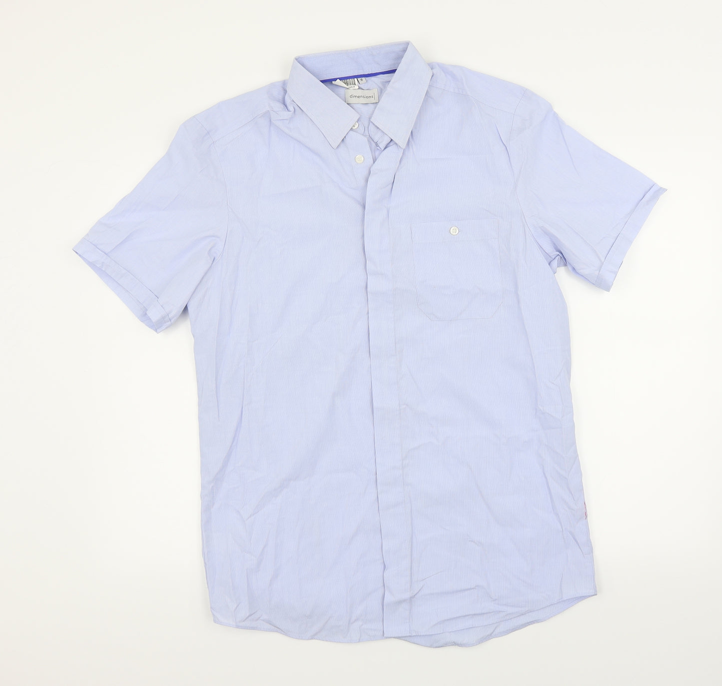 Dimensions Mens Blue    Button-Up Size 16