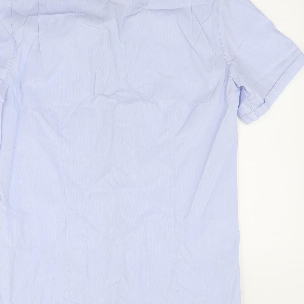 Dimensions Mens Blue    Button-Up Size 16