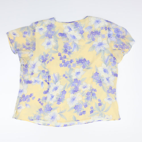 Jacques Vert  Womens Yellow Floral  Basic T-Shirt