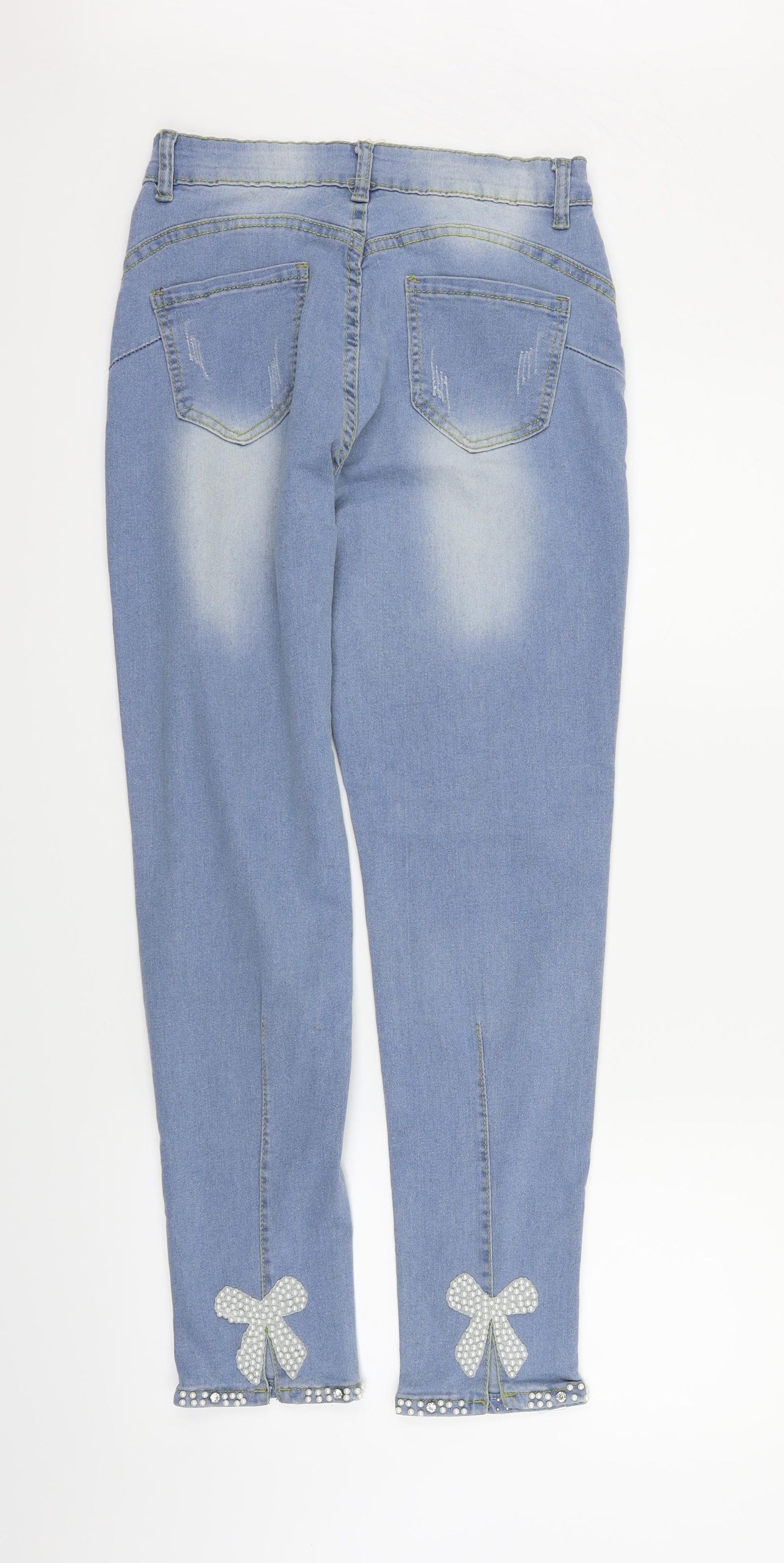 Preworn Womens Blue   Straight Jeans Size 26 in L27 in - perl detail