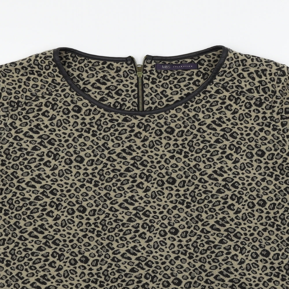 Marks and Spencer Womens Beige Animal Print  Basic T-Shirt Size 18