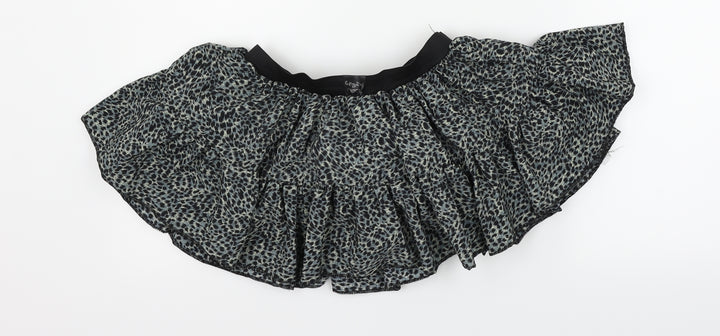 Crazy chick Girls Grey Animal Print Flare Skirt One Size