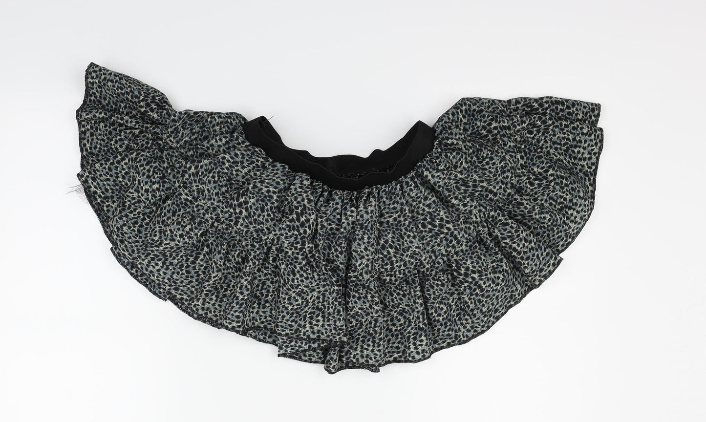 Crazy chick Girls Grey Animal Print  Flare Skirt One Size