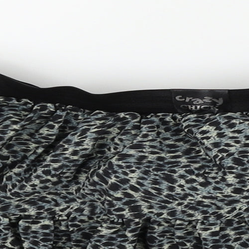 Crazy chick Girls Grey Animal Print  Flare Skirt One Size