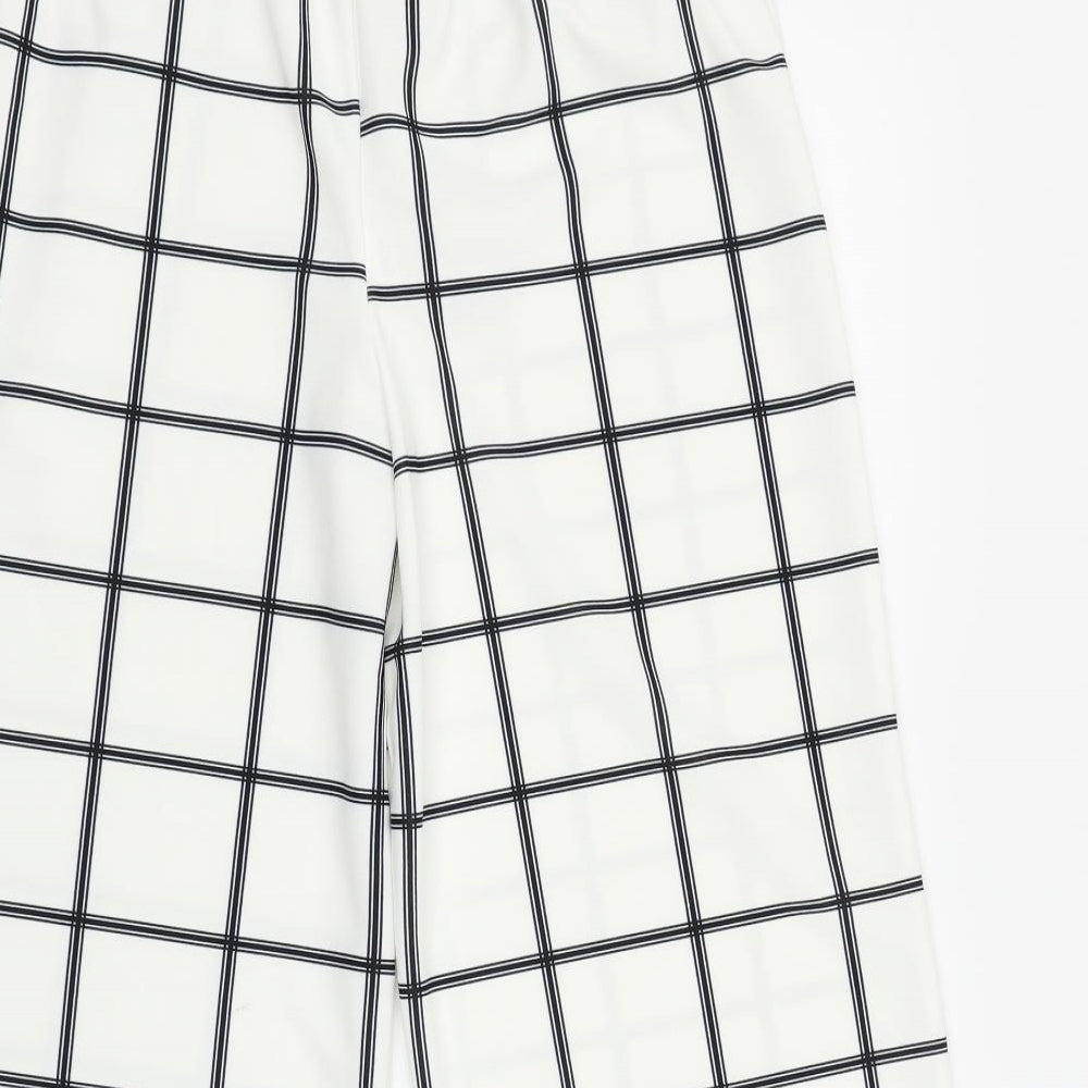 New Look Girls White Check  Jogger Trousers Size 12-13 Years