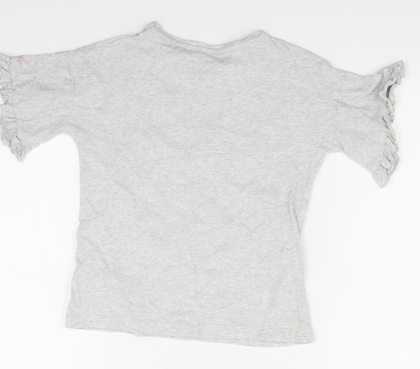 F&F Girls Grey   Basic T-Shirt Size 8-9 Years  - FLAMINGO