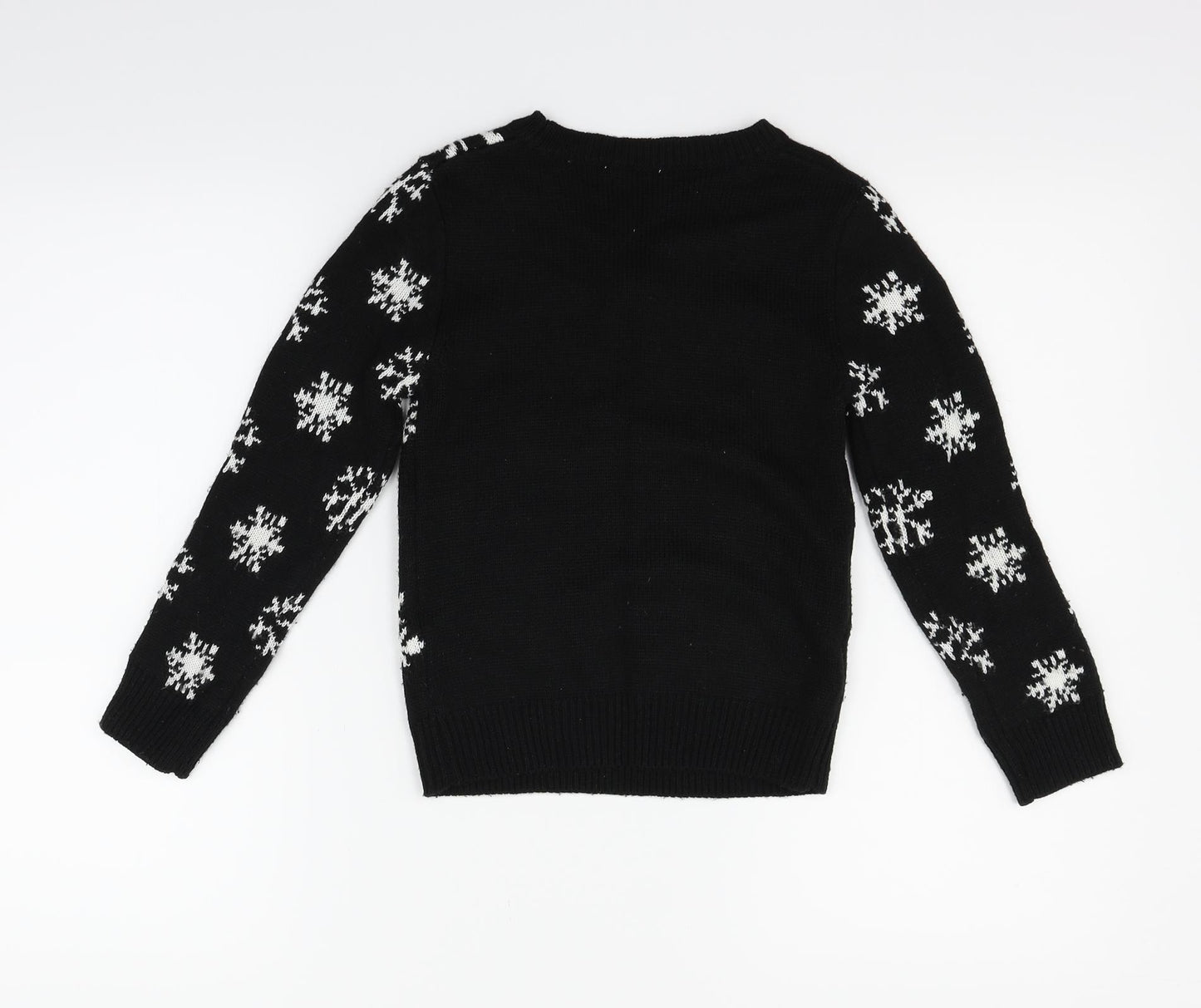 MISS EVIE Girls Black   Pullover Jumper Size 7-8 Years  - christmas robin