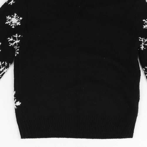 MISS EVIE Girls Black   Pullover Jumper Size 7-8 Years  - christmas robin