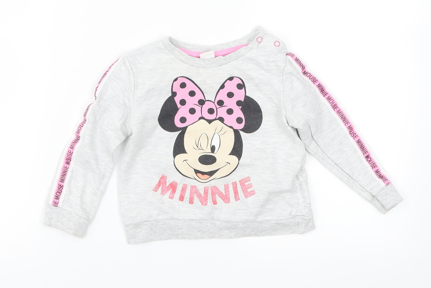 Disney Girls Grey   Pullover T-Shirt Size 9-12 Months  - Minnie Mouse
