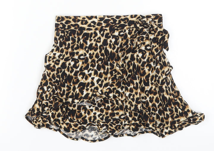 F&F Girls Brown Animal Print  Skater Skirt Size 4-5 Years