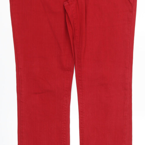 House of Denim Womens Red  Denim Skinny Jeans Size 12 L31 in