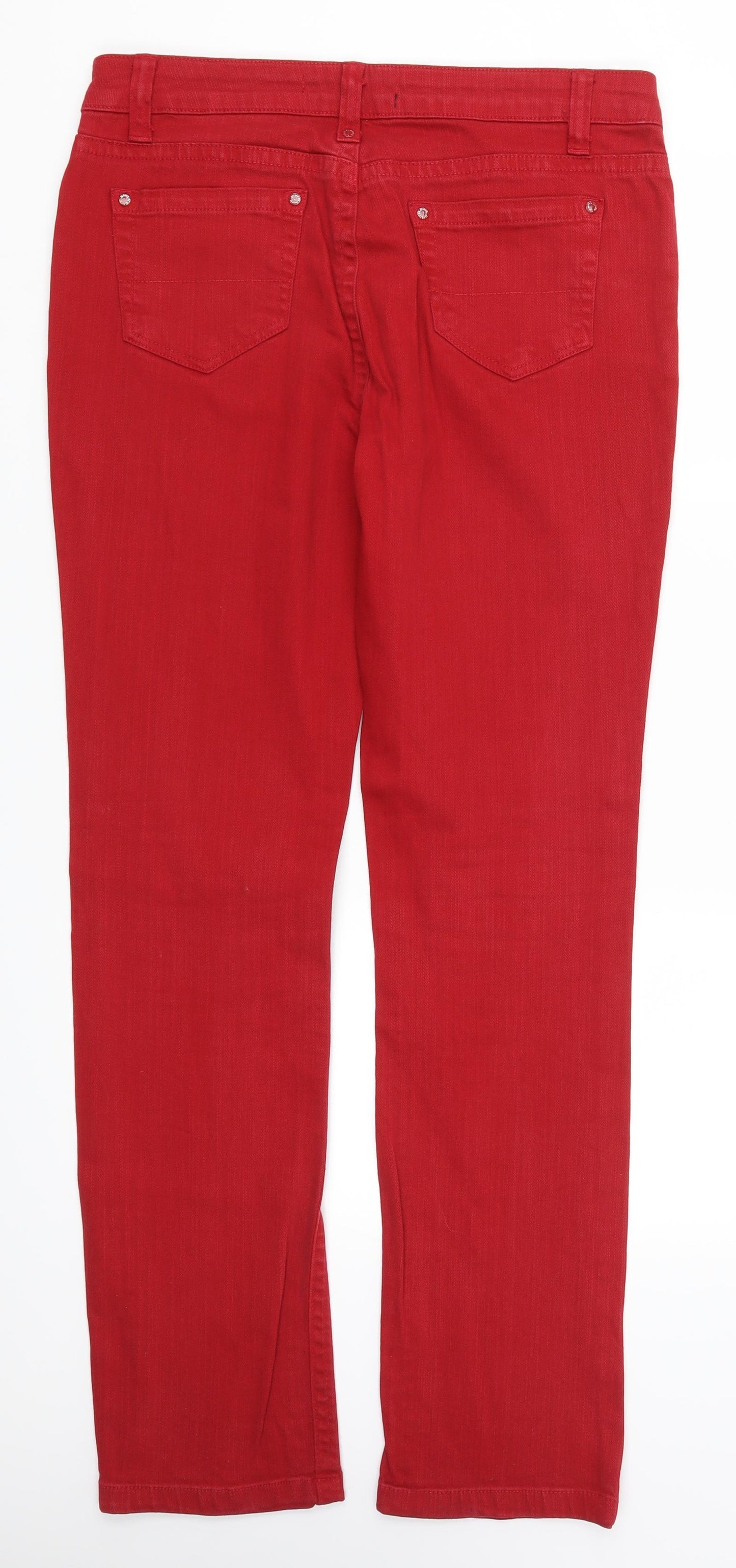 House of Denim Womens Red  Denim Skinny Jeans Size 12 L31 in