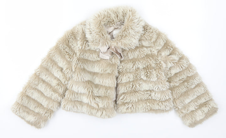 BHS Girls Beige   Jacket  Size 6 Years  - Fluffy