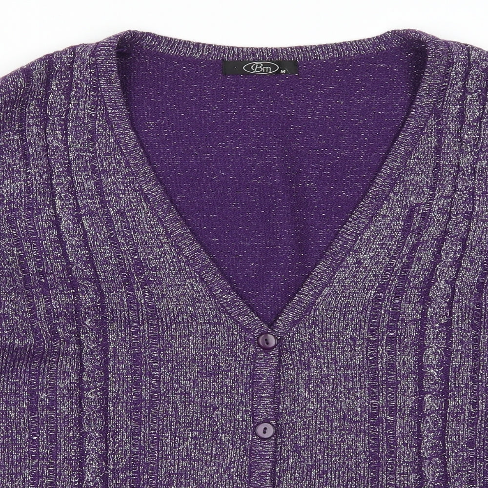 Bonmarché Womens Purple   Cardigan Jumper Size M