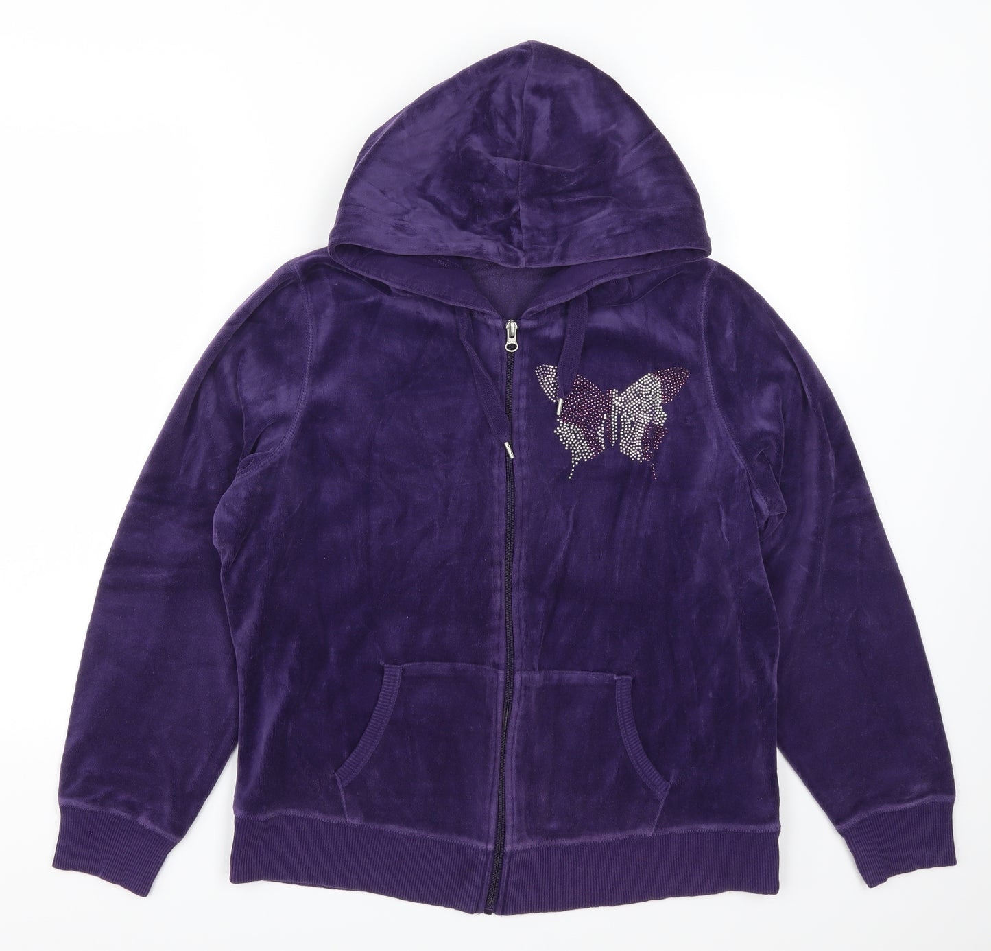 George Womens Purple   Full Zip Hoodie Size 18  - Butterfly