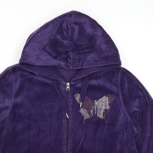 George Womens Purple   Full Zip Hoodie Size 18  - Butterfly