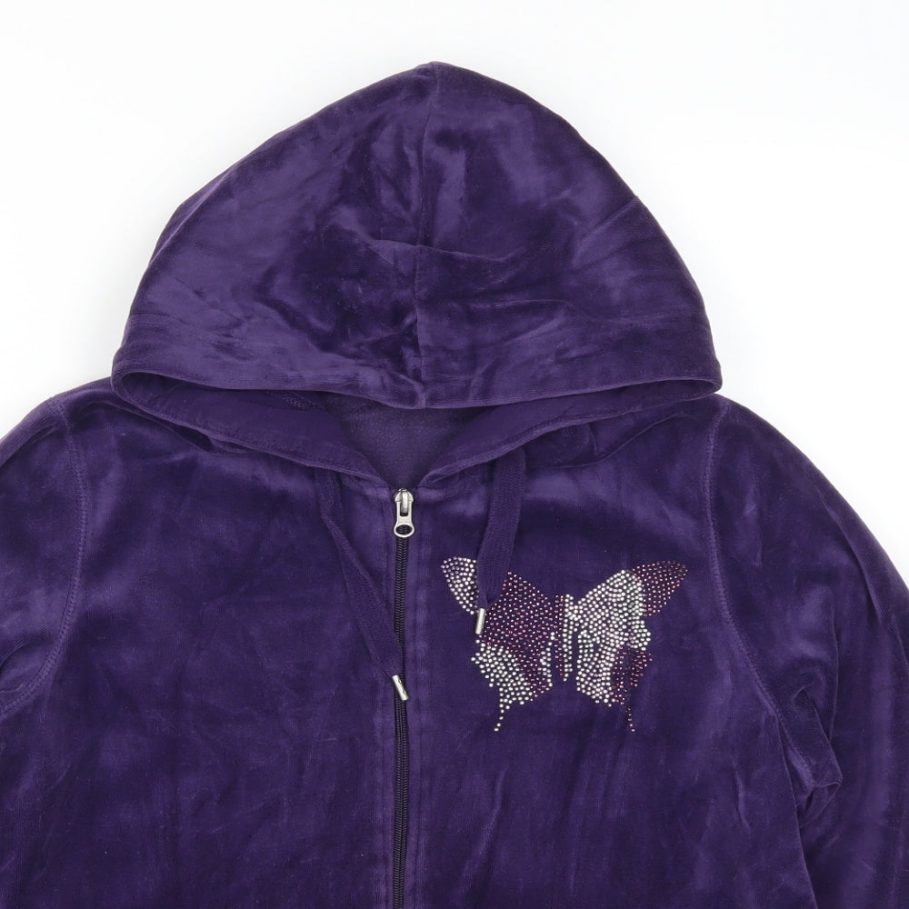 George Womens Purple   Full Zip Hoodie Size 18  - Butterfly