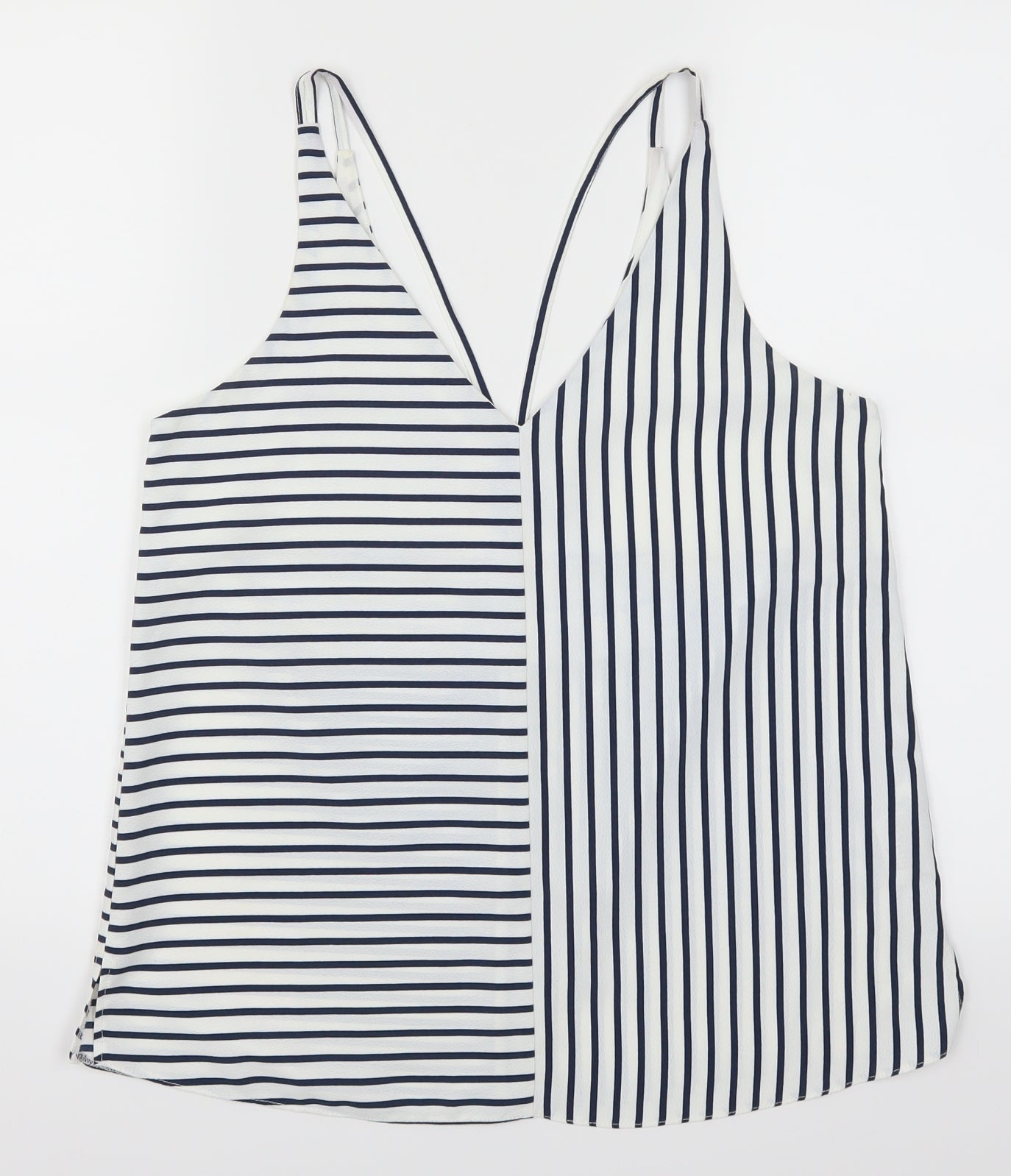 Topshop Womens Blue Striped  Basic Tank Size 10