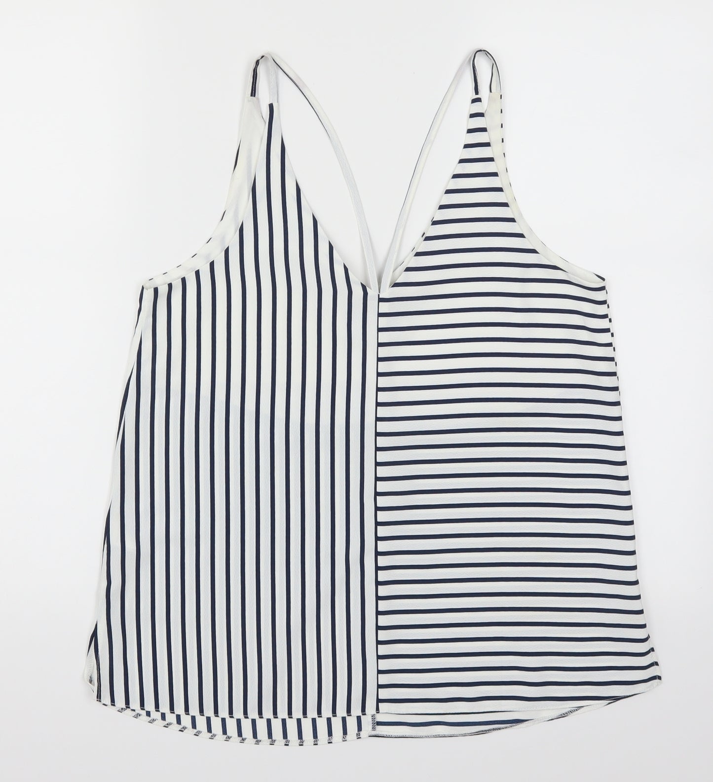 Topshop Womens Blue Striped  Basic Tank Size 10