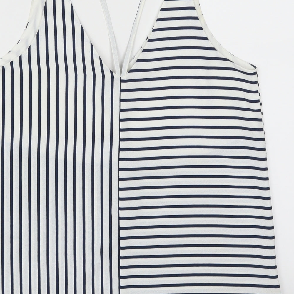 Topshop Womens Blue Striped  Basic Tank Size 10