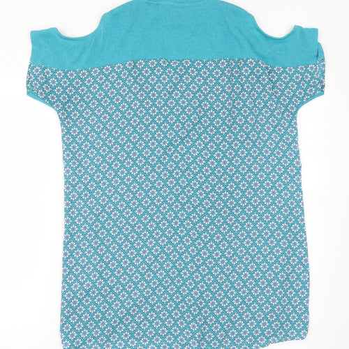 NEXT Womens Blue Geometric  Basic T-Shirt Size 12