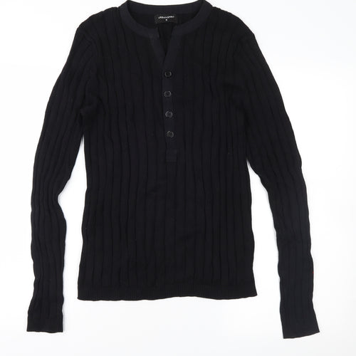 UrbanSpirit Mens Black  Knit Pullover Jumper Size S