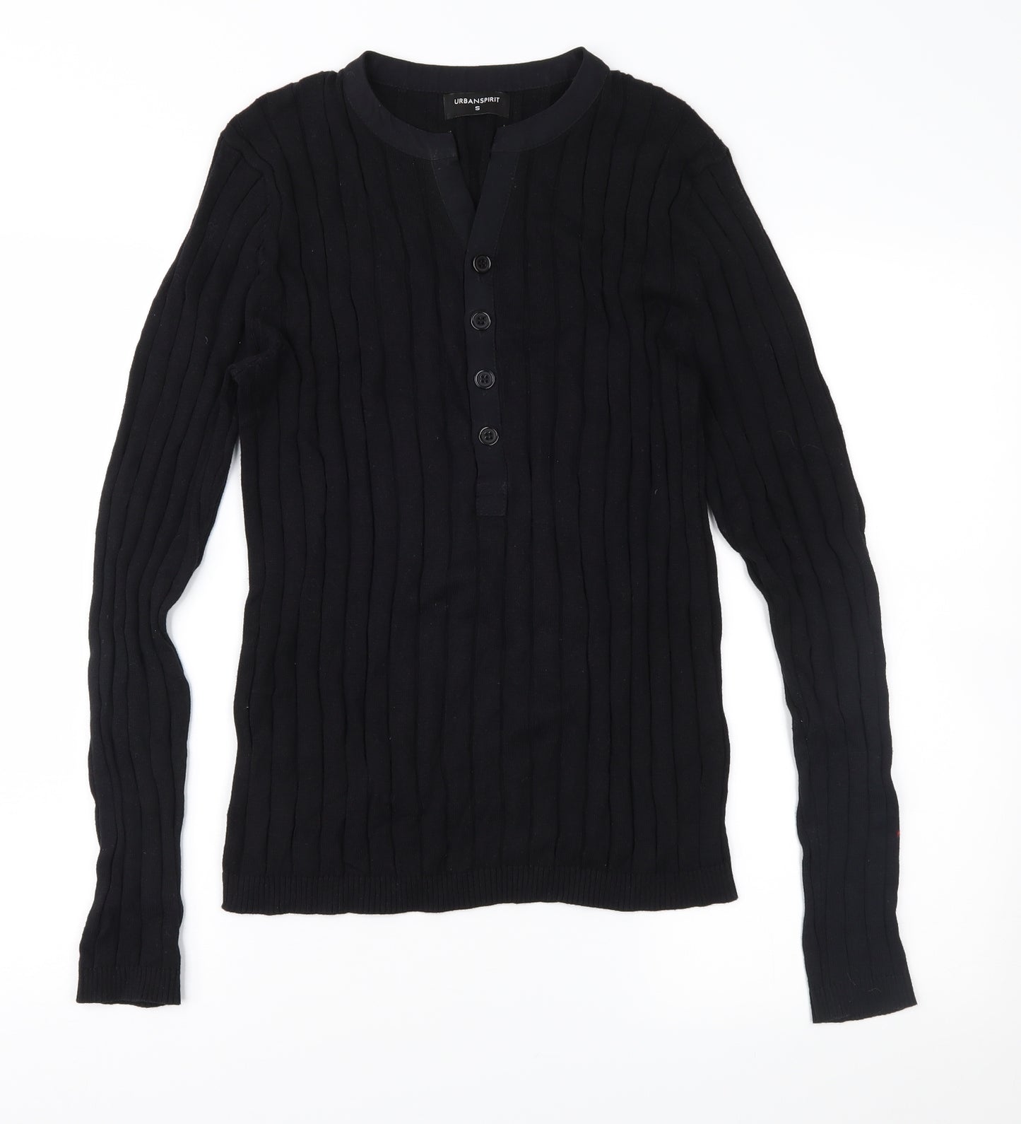 UrbanSpirit Mens Black  Knit Pullover Jumper Size S