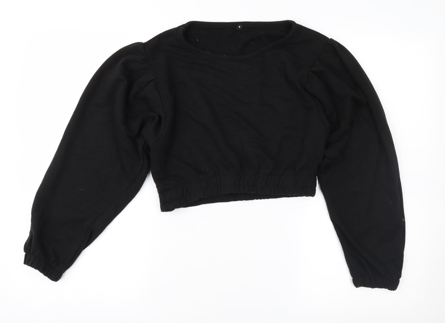 Preworn Womens Black   Pullover Sweatshirt Size 8  - Cropped