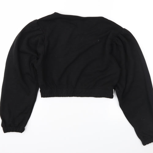 Preworn Womens Black   Pullover Sweatshirt Size 8  - Cropped