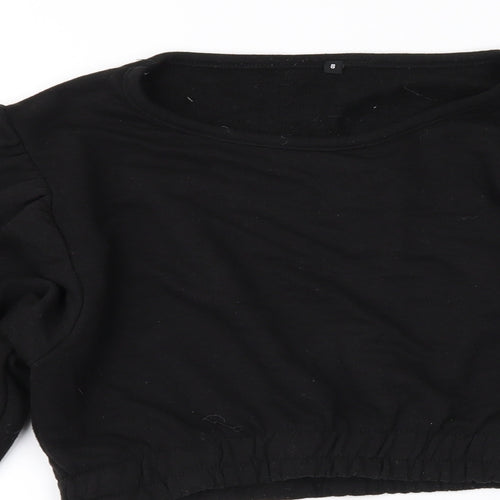Preworn Womens Black   Pullover Sweatshirt Size 8  - Cropped