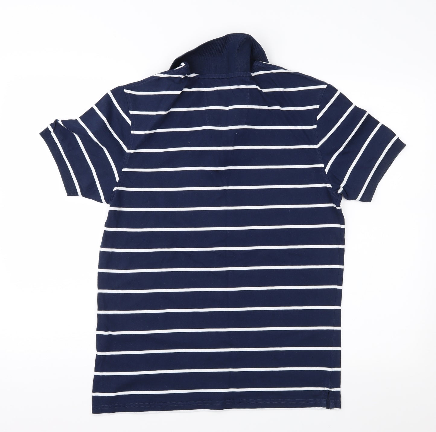Marks and Spencer Mens Blue Striped Jersey  Polo Size S