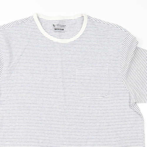 TU Mens Blue Striped Jersey  T-Shirt Size M