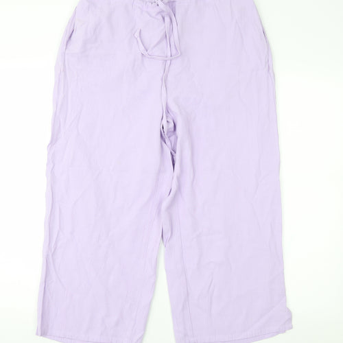 Janique Womens Purple   Cropped Trousers Size L L23 in