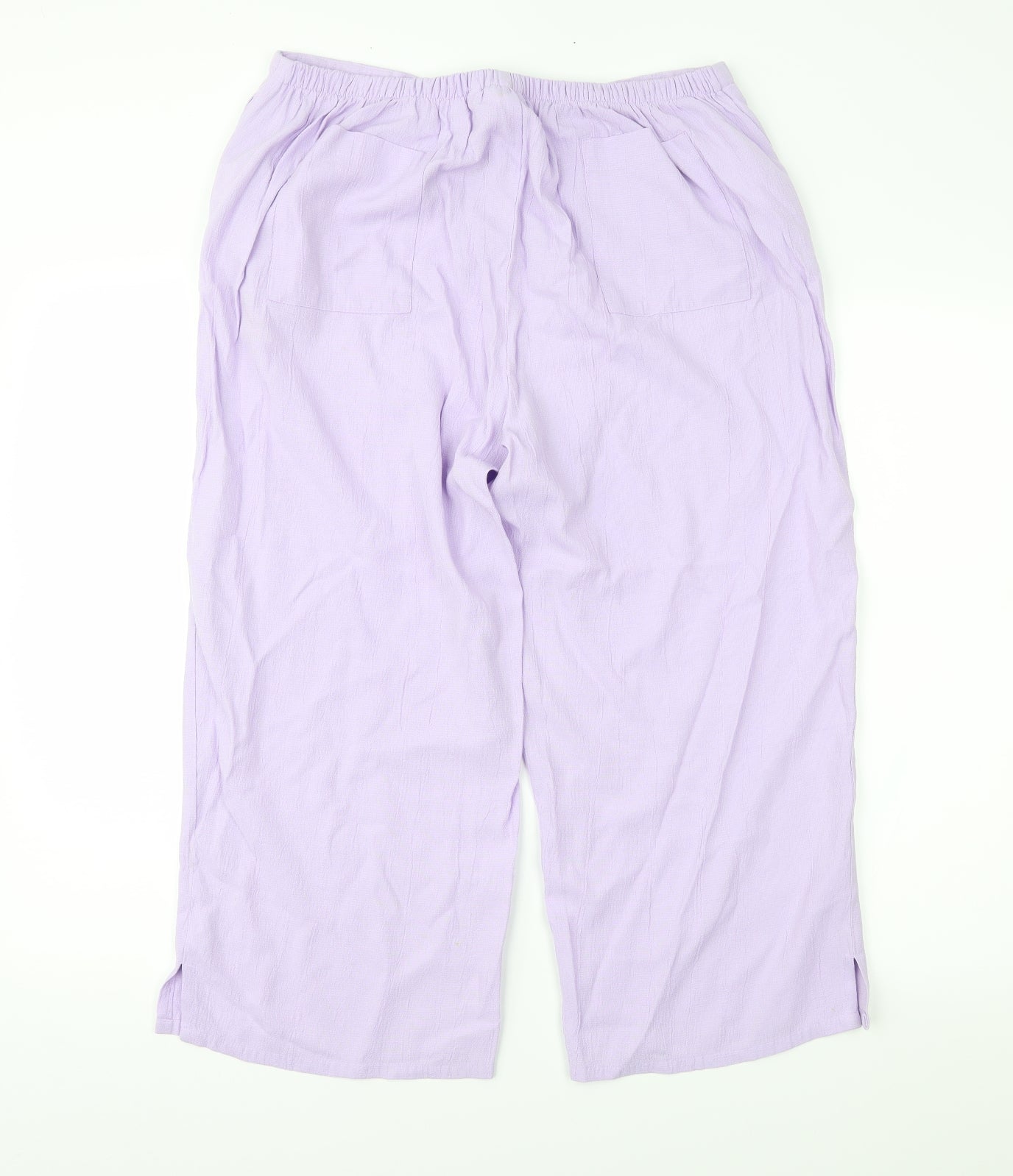 Janique Womens Purple   Cropped Trousers Size L L23 in