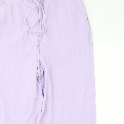 Janique Womens Purple   Cropped Trousers Size L L23 in
