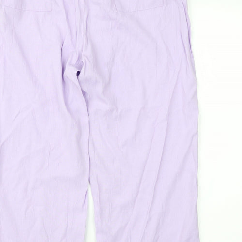 Janique Womens Purple   Cropped Trousers Size L L23 in