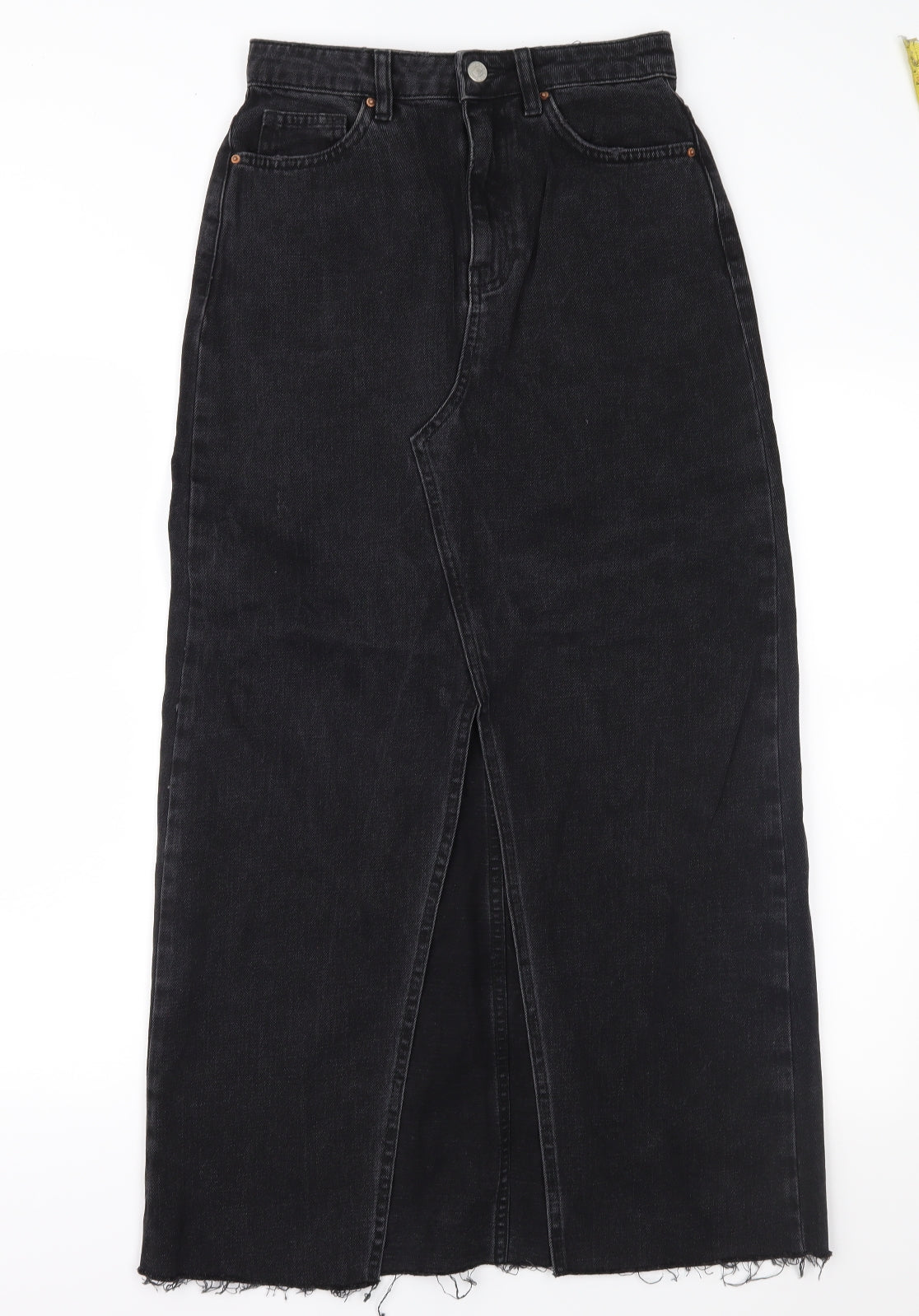 Topshop Womens Black  Denim A-Line Skirt Size 6