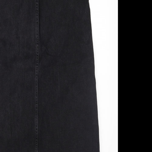 Topshop Womens Black  Denim A-Line Skirt Size 6