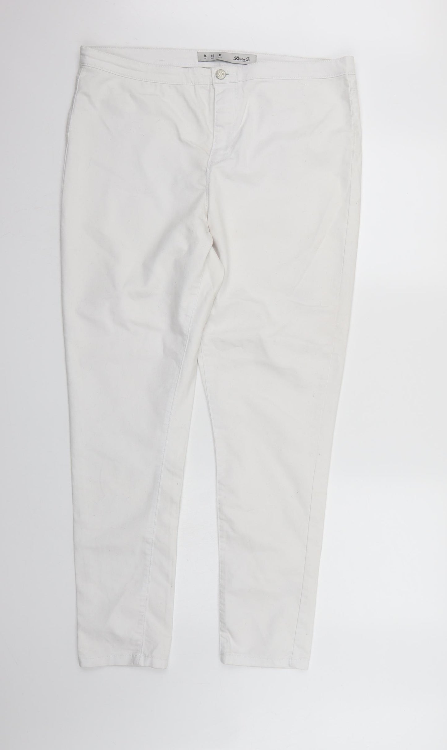 Denim & Co. Womens White  Denim Skinny Jeans Size 16 L28 in