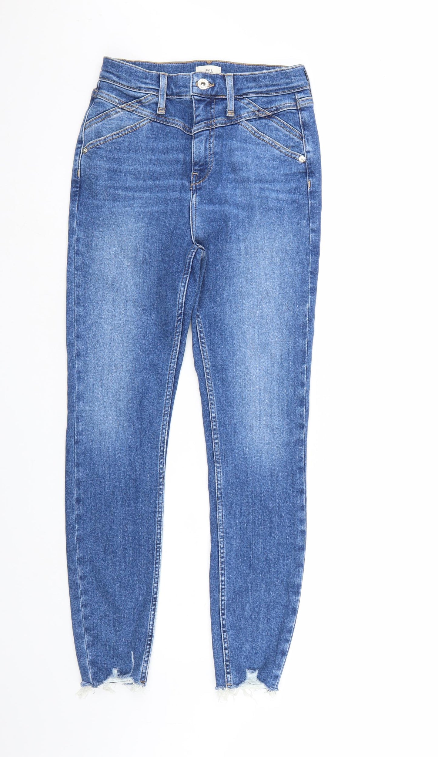 River Island Womens Blue  Denim Skinny Jeans Size 10 L26 in