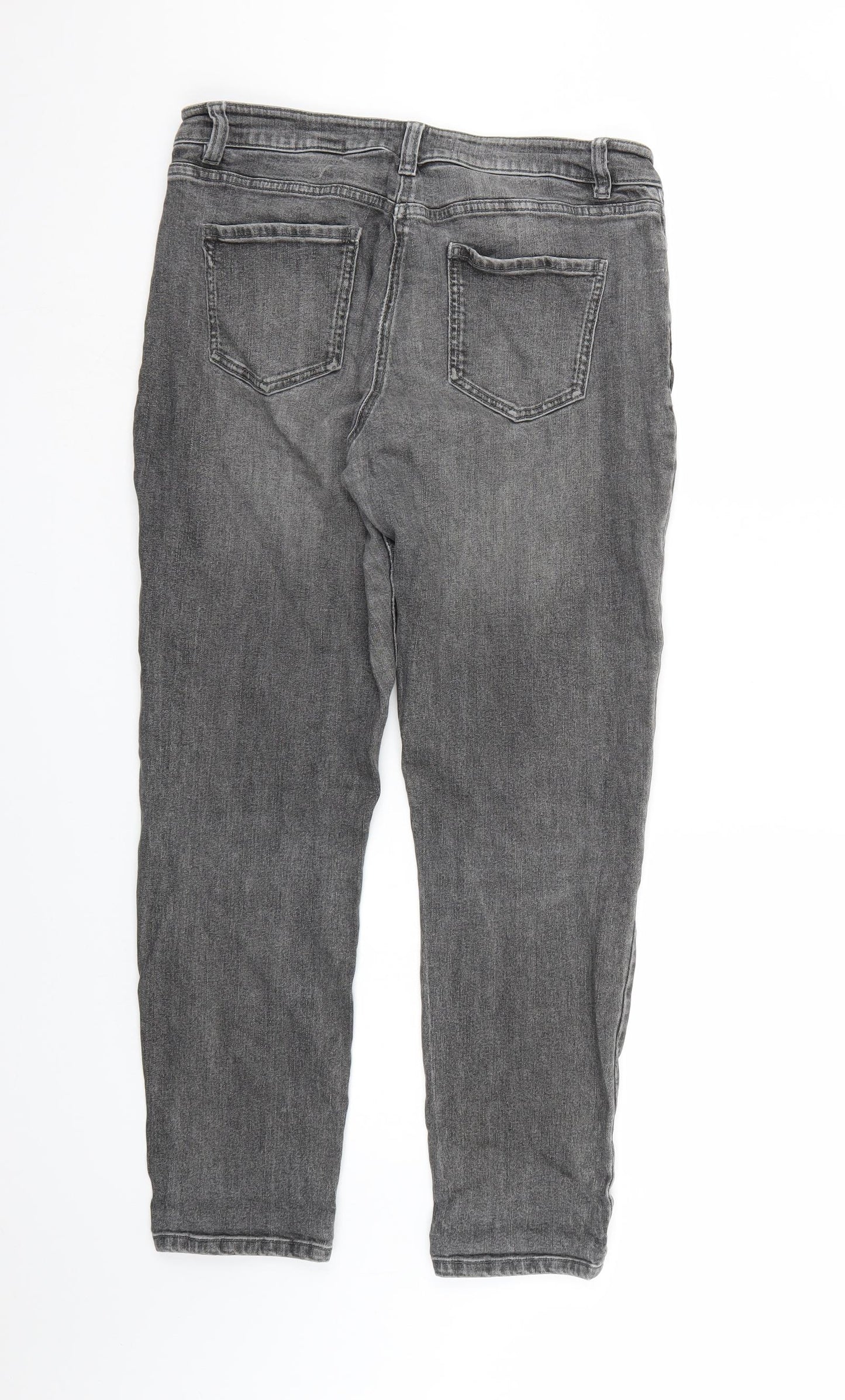 NEXT Womens Grey  Denim Mom Jeans Size 12 L28 in