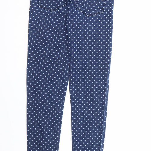 Stradivarius Womens Blue Polka Dot Denim Skinny Jeans Size 6 L26 in