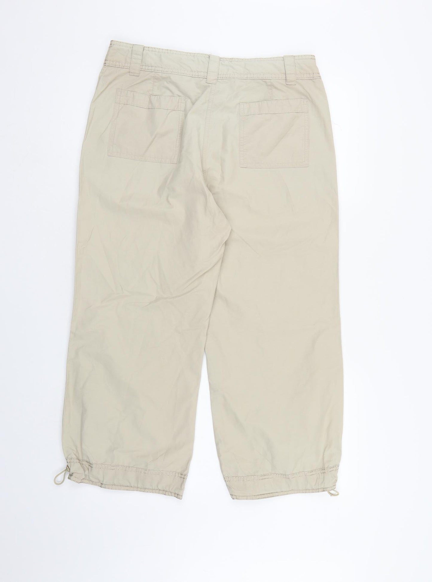NEXT Womens Beige   Cropped Trousers Size 12 L22 in