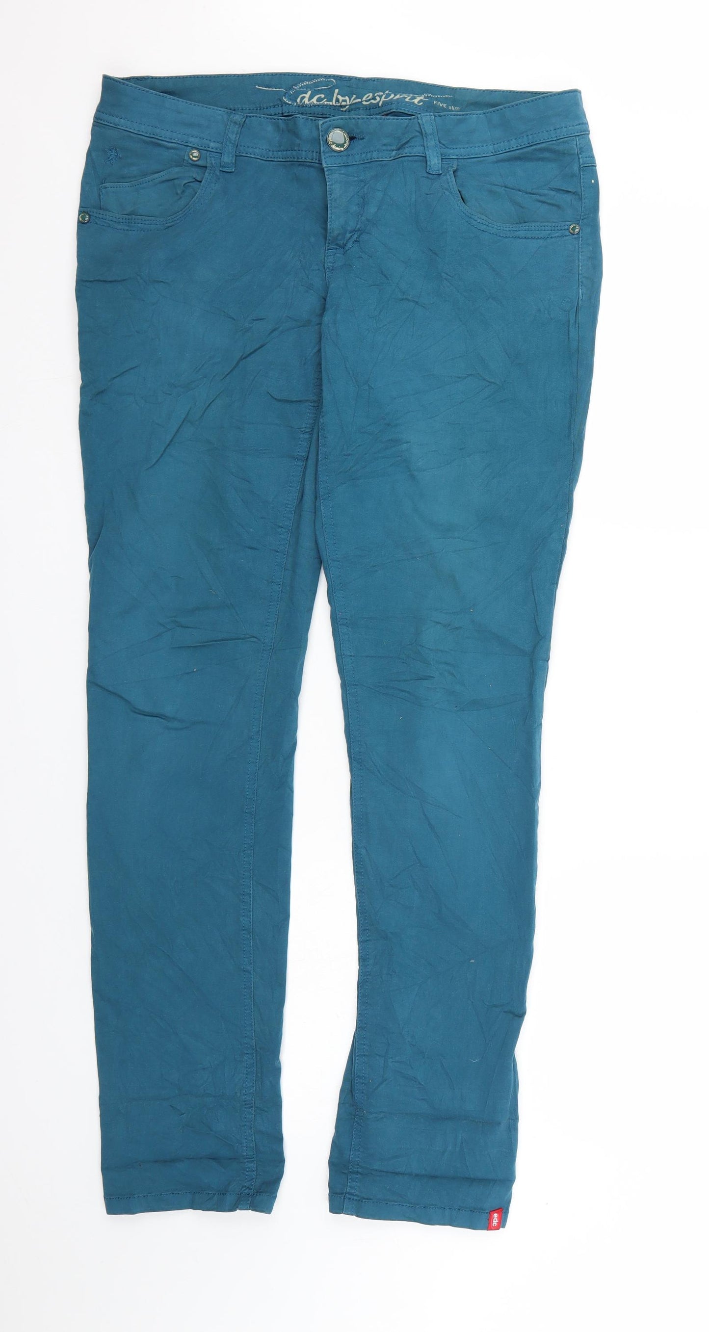Espirit Womens Blue  Denim Straight Jeans Size 12 L32 in