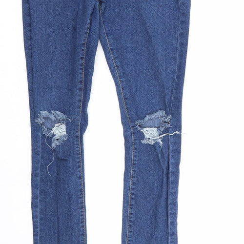 Boohoo Womens Blue  Denim Skinny Jeans Size 12 L32 in