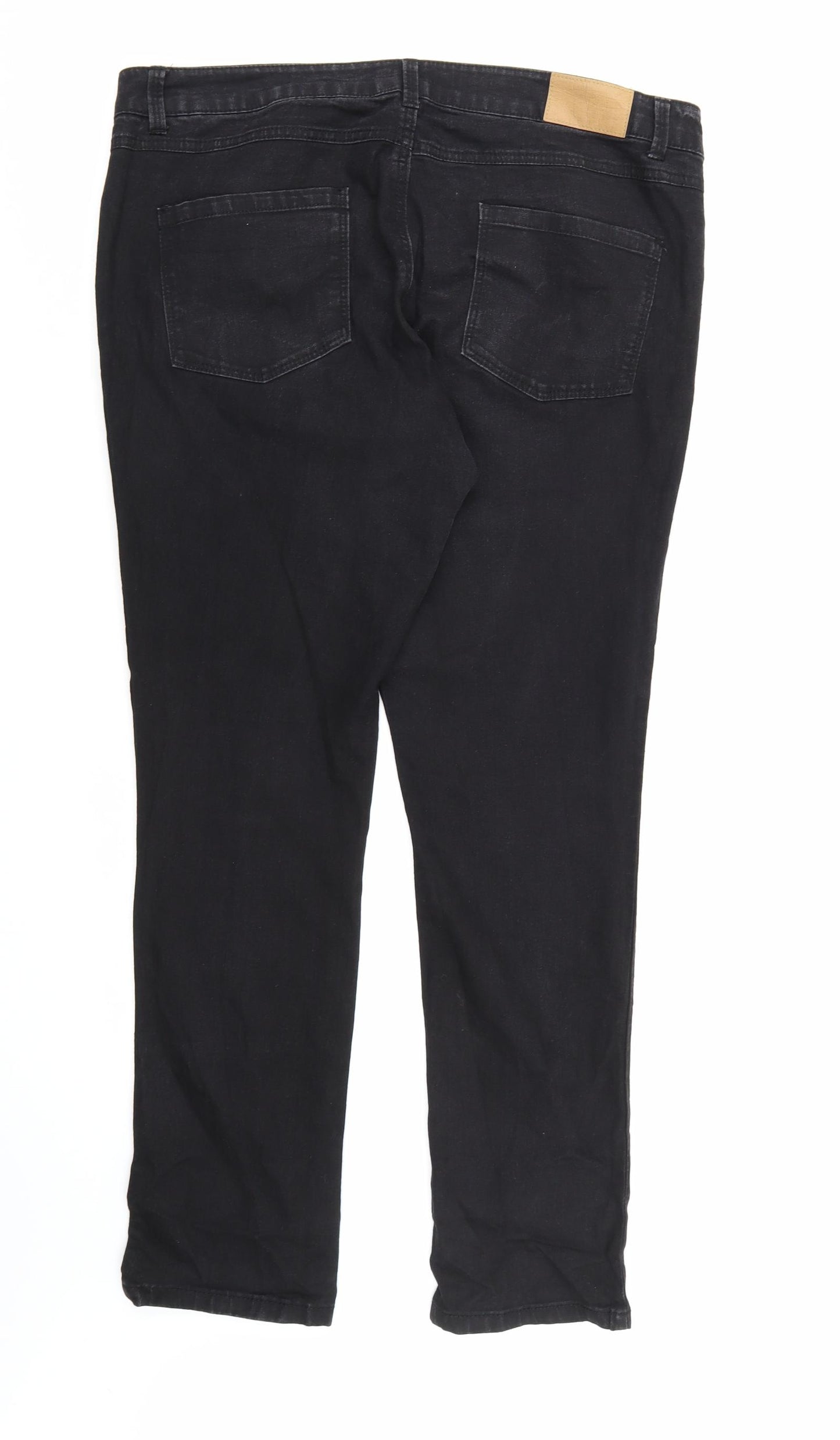 Dorothy Perkins Womens Black  Denim Straight Jeans Size 16 L30 in