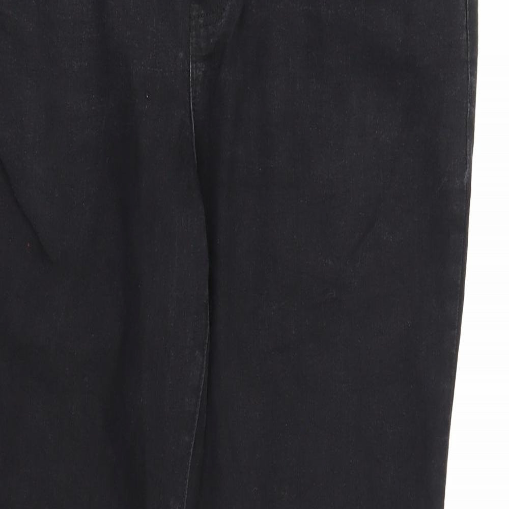 Dorothy Perkins Womens Black  Denim Straight Jeans Size 16 L30 in