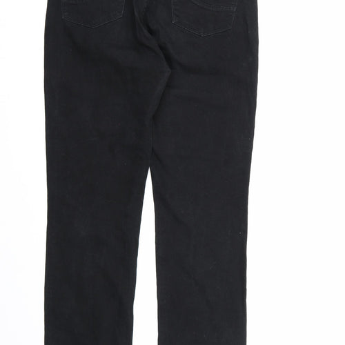 Marks and Spencer Womens Black  Denim Straight Jeans Size 16 L30 in